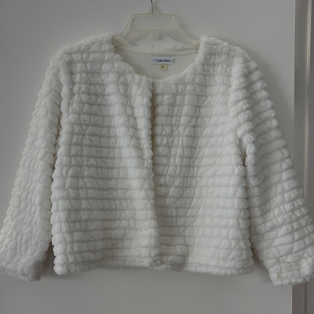 Calvin Klein Women's Faux Fur Crop Coat